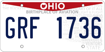 OH license plate GRF1736