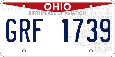 OH license plate GRF1739