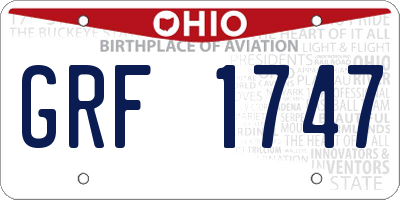 OH license plate GRF1747