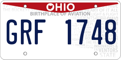 OH license plate GRF1748