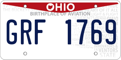 OH license plate GRF1769