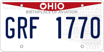 OH license plate GRF1770
