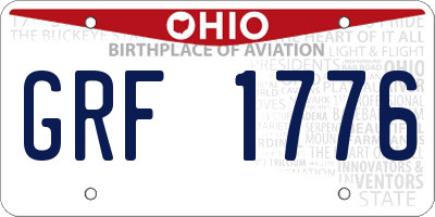 OH license plate GRF1776