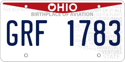 OH license plate GRF1783