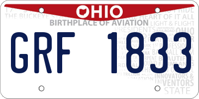 OH license plate GRF1833