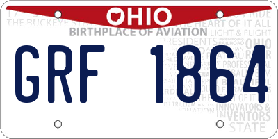 OH license plate GRF1864