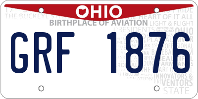 OH license plate GRF1876