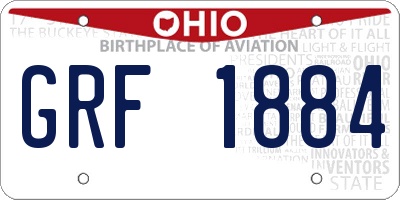 OH license plate GRF1884