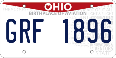 OH license plate GRF1896