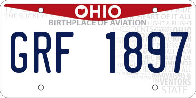 OH license plate GRF1897