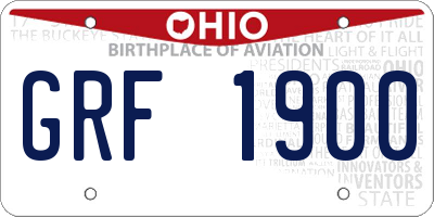OH license plate GRF1900