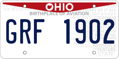 OH license plate GRF1902