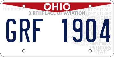 OH license plate GRF1904