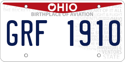 OH license plate GRF1910