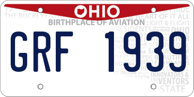 OH license plate GRF1939