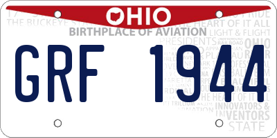 OH license plate GRF1944