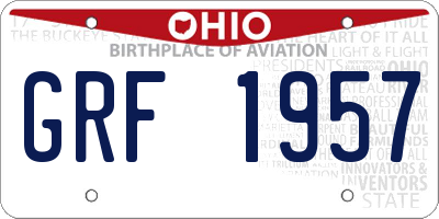 OH license plate GRF1957