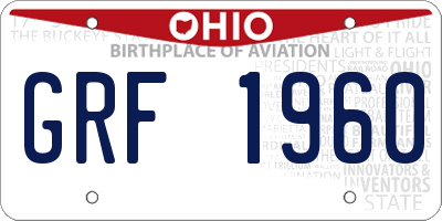 OH license plate GRF1960