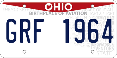 OH license plate GRF1964