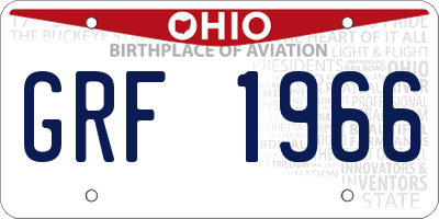 OH license plate GRF1966