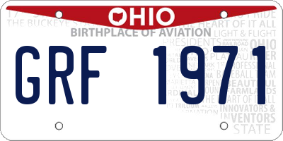 OH license plate GRF1971