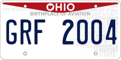 OH license plate GRF2004