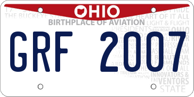 OH license plate GRF2007