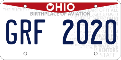 OH license plate GRF2020