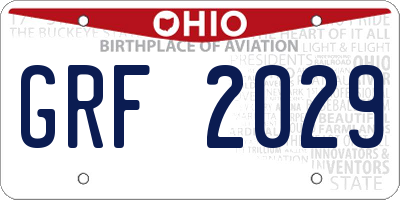 OH license plate GRF2029