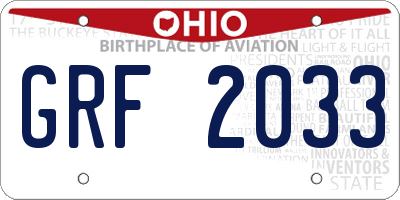 OH license plate GRF2033