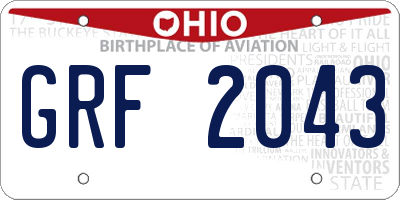 OH license plate GRF2043