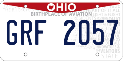 OH license plate GRF2057