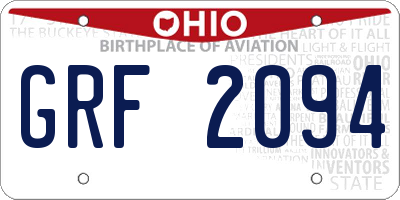 OH license plate GRF2094