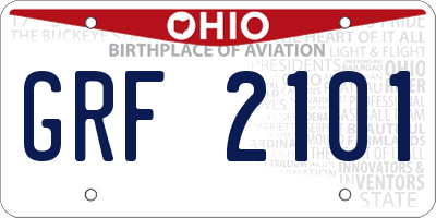 OH license plate GRF2101