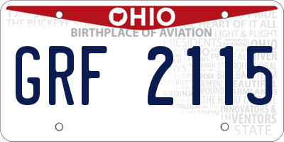 OH license plate GRF2115