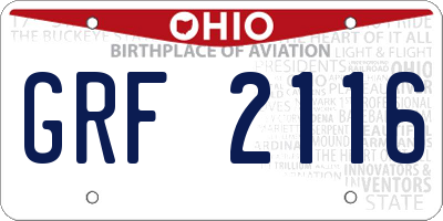 OH license plate GRF2116