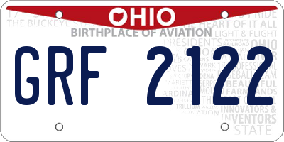 OH license plate GRF2122