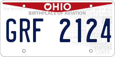 OH license plate GRF2124