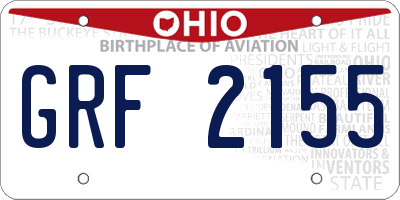 OH license plate GRF2155