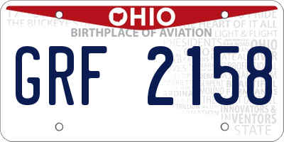 OH license plate GRF2158