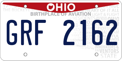 OH license plate GRF2162