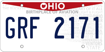 OH license plate GRF2171