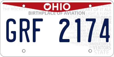 OH license plate GRF2174