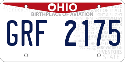 OH license plate GRF2175