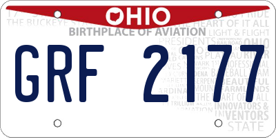 OH license plate GRF2177