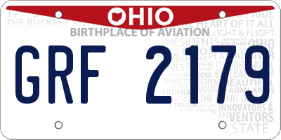 OH license plate GRF2179