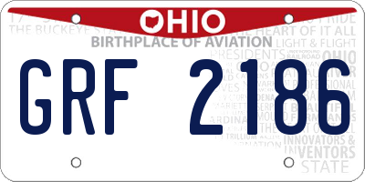 OH license plate GRF2186