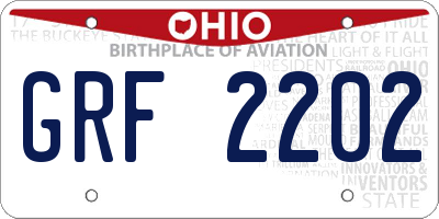 OH license plate GRF2202