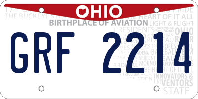 OH license plate GRF2214