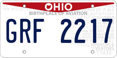 OH license plate GRF2217